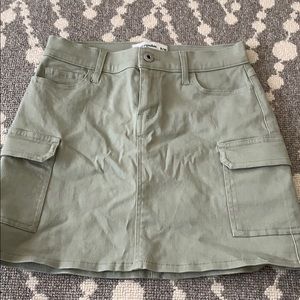 Light green sage color mini skirt